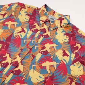 Savage Tacticians Spray‎ & Pray Shirt Mens Large Floral Hawaiian Colorful
